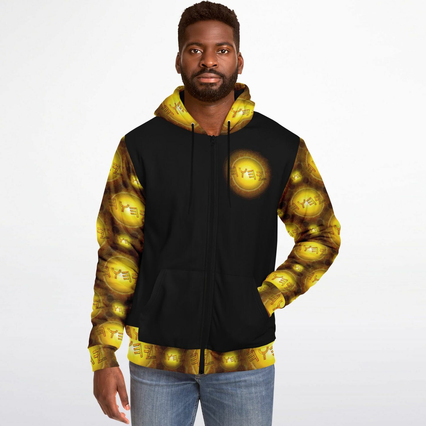Creator Yahuah 01: Sun, Earth & Fire Designer Microfleece Unisex Zip Hoodie