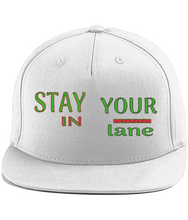 Charger l&#39;image dans la galerie, STAY IN YOUR lane 01-01 Designer Embroidered Cotton Twill Flat Brim Baseball Cap (9 colors)
