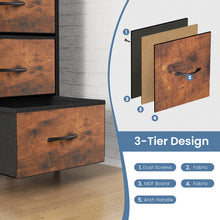 Cargar imagen en el visor de la galería, Sweetcrispy 6 Drawer Dresser with Metal Frame and Wooden Top for TV, Brown
