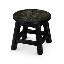 Load image into Gallery viewer, Carved Wooden Step Stool, Butterflies, Espresso
