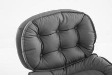 Cargar imagen en el visor de la galería, Adjustable Armless Wide PU Leather Swivel Office Chair, Smoke Grey
