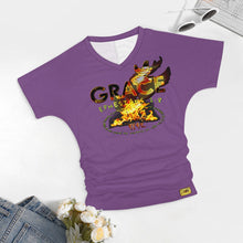 Cargar imagen en el visor de la galería, Grace 101-01 Camiseta plisada con cuello en V de diseñador para mujer (4 colores) 
