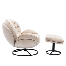 Charger l&#39;image dans la galerie, Accent Lounge Gaming Chair with Ottoman, Beige
