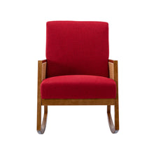 Carica l&#39;immagine nel visualizzatore di Gallery, Red Upholstered Tall Back Accent Rocking Armchair
