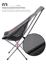 Cargar imagen en el visor de la galería, Portable Folding Outdoor Heighten Moon Chair (Black, Gray, Yellow, Orange)
