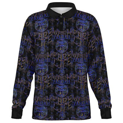 Hebrew Life 01-02 Men’s Designer Long Sleeve Polo Shirt