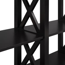 Load image into Gallery viewer, TREXM Sofa Table with 3-Tier Open Storage Spaces and &quot;X&quot; Legs (Black)
