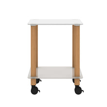 Carica l&#39;immagine nel visualizzatore di Gallery, 2-Tier End/Side Table with Storage Shelves, White+Oak
