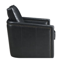 Carica l&#39;immagine nel visualizzatore di Gallery, ACME Rocha Leather Accent Armchair with Swivel, Black Leather Aire
