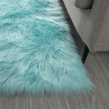 Carica l&#39;immagine nel visualizzatore di Gallery, &quot;Cozy Collection&quot; Ultra Soft Fluffy Faux Fur Sheepskin Area Rug, Teal
