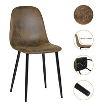 Cargar imagen en el visor de la galería, Set of 4 Scandinavian Velvet Dining Chairs - Suede Brown

