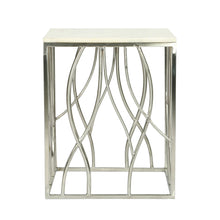 Load image into Gallery viewer, Kameral Square Marble End Table with Stainless Steel Base
