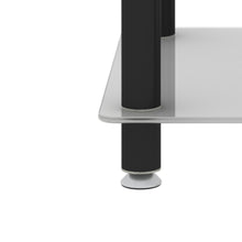 Cargar imagen en el visor de la galería, 2-Tier End/Side Table with Storage Shelves, White+Black
