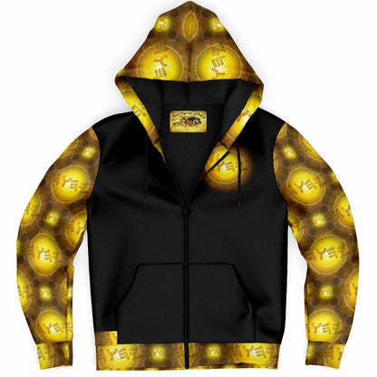 Creator Yahuah 01: Sun, Earth & Fire Designer Microfleece Unisex Zip Hoodie