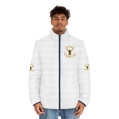All Praise The Most High Yahuah 01-01 Men's Designer Puffer Jacket, White