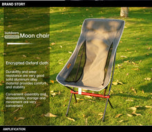 Cargar imagen en el visor de la galería, Portable Folding Outdoor Heighten Moon Chair (Black, Gray, Yellow, Orange)
