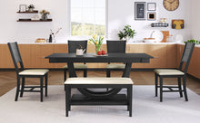 Cargar imagen en el visor de la galería, TOPMAX 6 Piece Half Round Wood Kitchen &amp; Dining Furniture Set with Long Bench and 4 Dining Chairs, Gray
