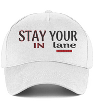 Charger l&#39;image dans la galerie, STAY IN YOUR lane 01-02 Designer Embroidered Ultimate Cotton Drill Baseball Cap (4 colors)
