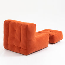 Carica l&#39;immagine nel visualizzatore di Gallery, Fluffy Bean Bag Chair with Memory Foam and Ottoman
