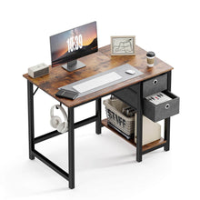 Cargar imagen en el visor de la galería, Modern Style Home Office Writing Desk with 2-Tier Drawers, Vintage Rustic
