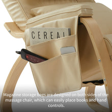 Carica l&#39;immagine nel visualizzatore di Gallery, Reclining Cream White Leather Rocking Chair
