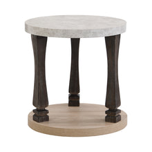 Charger l&#39;image dans la galerie, Mid-Century 2-Tier Round End Table with Storage Shelf, Antique Grey
