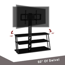 Charger l&#39;image dans la galerie, Multi-Function Adjustable Angle and Height Tempered Glass TV Stand (Black)
