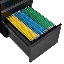 Cargar imagen en el visor de la galería, 3 Drawer Mobile File Cabinet with Lock (Black)

