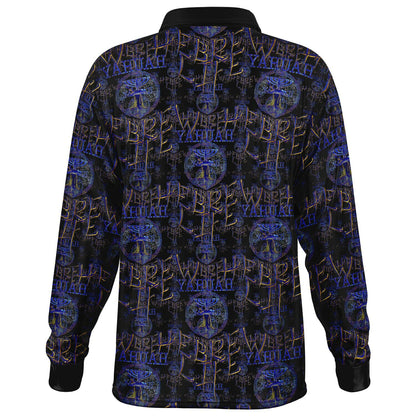 Hebrew Life 01-02 Men’s Designer Long Sleeve Polo Shirt