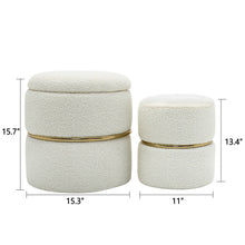 Load image into Gallery viewer, Upholstered Storage Ottoman, White
