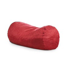Load image into Gallery viewer, Traditional 8 Foot Cylindrical Suede Bean Bag, Red
