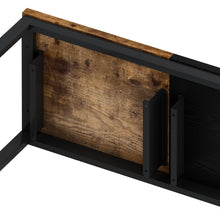 Cargar imagen en el visor de la galería, Modern Design Kitchen Dining Table, Pub Table, Long Dining Table Set with 3 Stools, Convenient Hanging Stool Design (Natural+Black)
