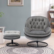 Charger l&#39;image dans la galerie, Accent Lounge Gaming Chair with Ottoman, Grey
