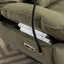 Cargar imagen en el visor de la galería, Smart Power 270° Swivel Glider Recliner Gaming Chair with USB Charger, Phone Holder, Hidden Storage Compartments and Bluetooth Music Player, Green
