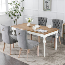 Charger l&#39;image dans la galerie, High-end Tufted Solid Wood Contemporary Flax Upholstered Linen Dining Chair with Wood Legs Nailhead Trim 2-Pcs Set, Gray
