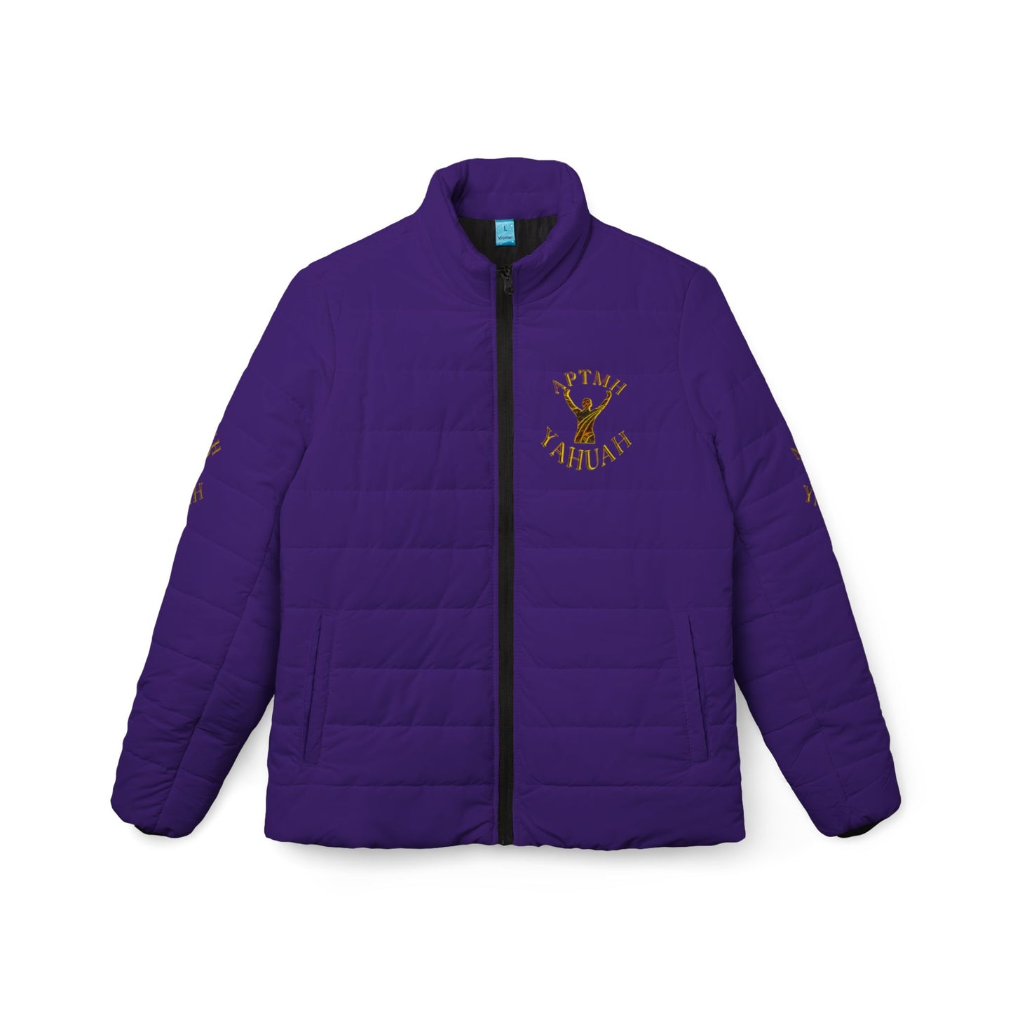All Praise The Most High Yahuah 01-01 Ladies Designer Puffer Jacket, Purple