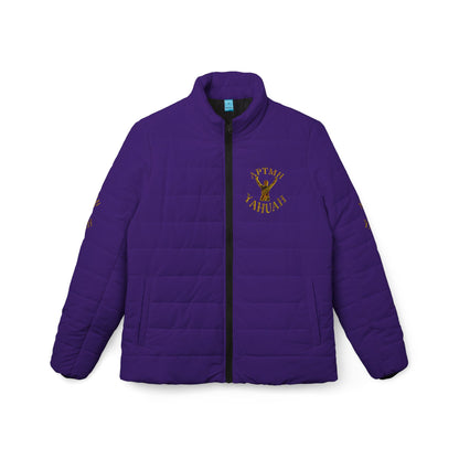 All Praise The Most High Yahuah 01-01 Ladies Designer Puffer Jacket, Purple