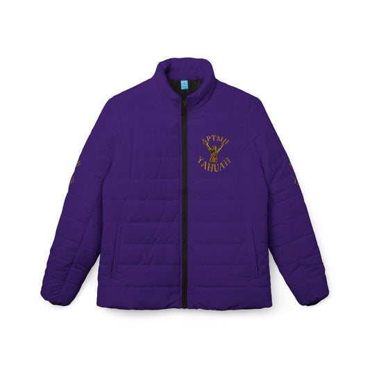 All Praise The Most High Yahuah 01-01 Ladies Designer Puffer Jacket, Purple