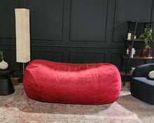 Load image into Gallery viewer, Traditional 8 Foot Cylindrical Suede Bean Bag, Red
