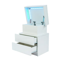 Cargar imagen en el visor de la galería, LED Nightstand with 2 High Gloss Drawers
