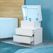 Carica l&#39;immagine nel visualizzatore di Gallery, LED Nightstand with 2 High Gloss Drawers
