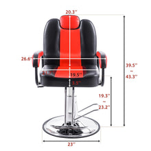 Carica l&#39;immagine nel visualizzatore di Gallery, Deluxe Reclining Chair with Heavy Duty Pump for Beauty Salon, Barber and Tattoo Shop, Red
