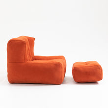 Charger l&#39;image dans la galerie, Fluffy Bean Bag Chair with Memory Foam and Ottoman
