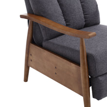 Carica l&#39;immagine nel visualizzatore di Gallery, COOLMORE Wood Frame Accent Lounge Armchair, Dark Gray

