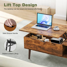 Cargar imagen en el visor de la galería, Sweetcrispy Lift Top Wood Coffee Storage Table with Hidden Compartment
