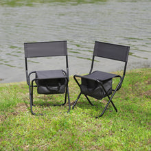 Carica l&#39;immagine nel visualizzatore di Gallery, 46 inch Folding Outdoor Table and Chairs Three Piece Furniture Set
