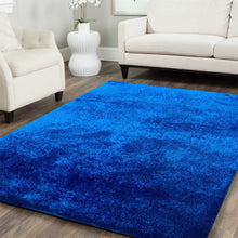 Cargar imagen en el visor de la galería, Fuzzy Shaggy Hand Tufted Area Rug, Blue
