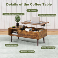 Cargar imagen en el visor de la galería, Sweetcrispy Lift Top Wood Coffee Storage Table with Hidden Compartment

