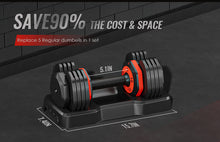 Cargar imagen en el visor de la galería, 25lbs 5 in 1 Single Adjustable Dumbbell Free Weight with Anti-Slip Metal Handle
