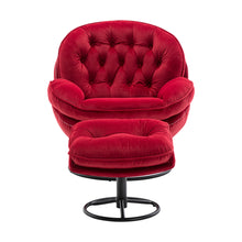 Charger l&#39;image dans la galerie, Accent Lounge Gaming Chair with Ottoman, Dark Red

